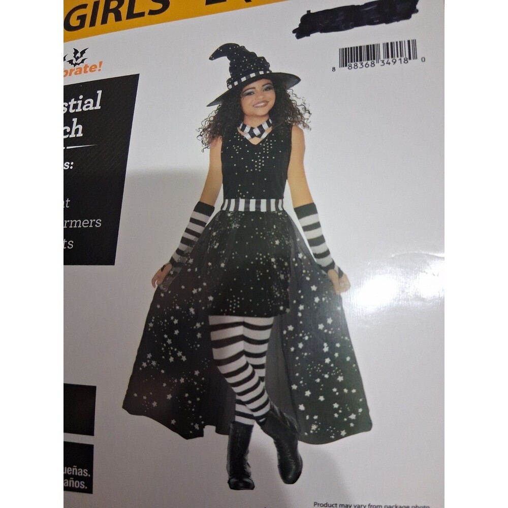 NWT Way To Celebrate  Girls Celestial Witch Costume Size L 10-12 Halloween